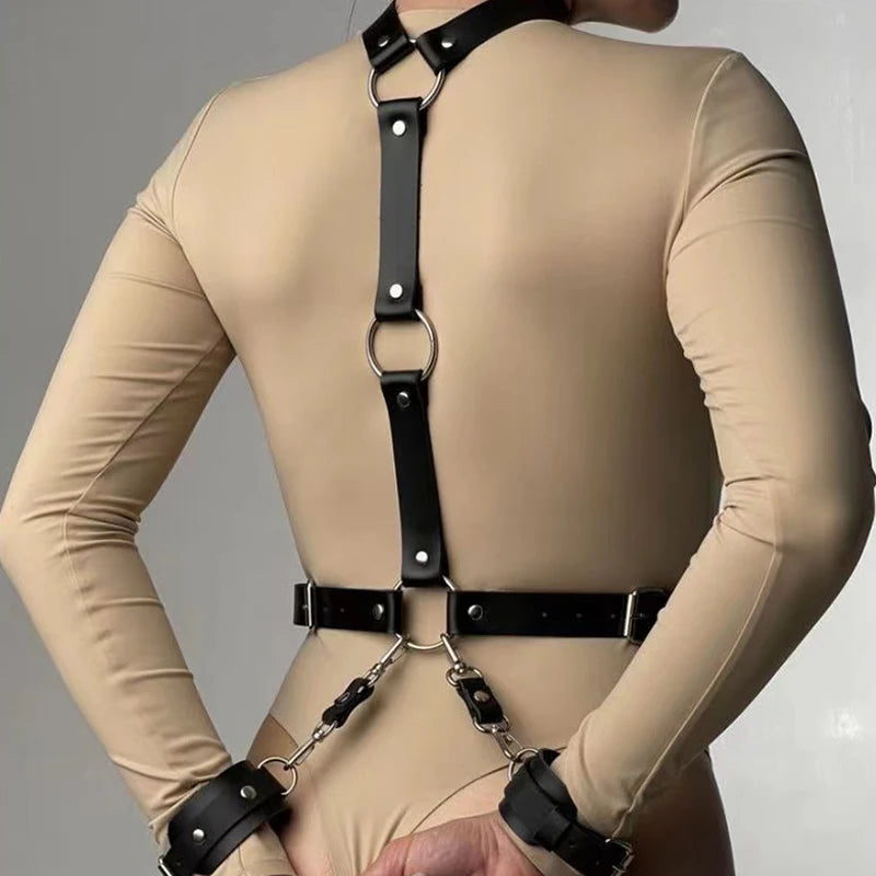 Leren handboeien set